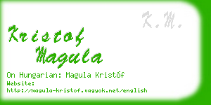 kristof magula business card